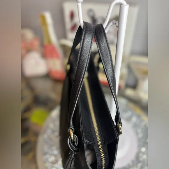 Karl Lagerfeld Paris Iris tote bag in black pebbled leather NWOT - Picture 10 of 14